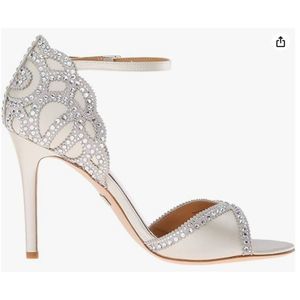 Badgley Mischka Womens 7.5 Roxy Dress Stiletto Heel Sandal Ivory